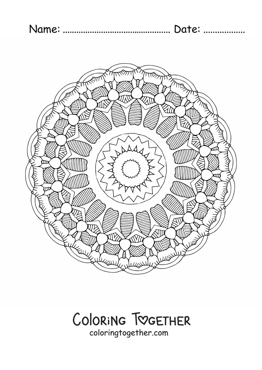 Coloring page of a mandala for adults