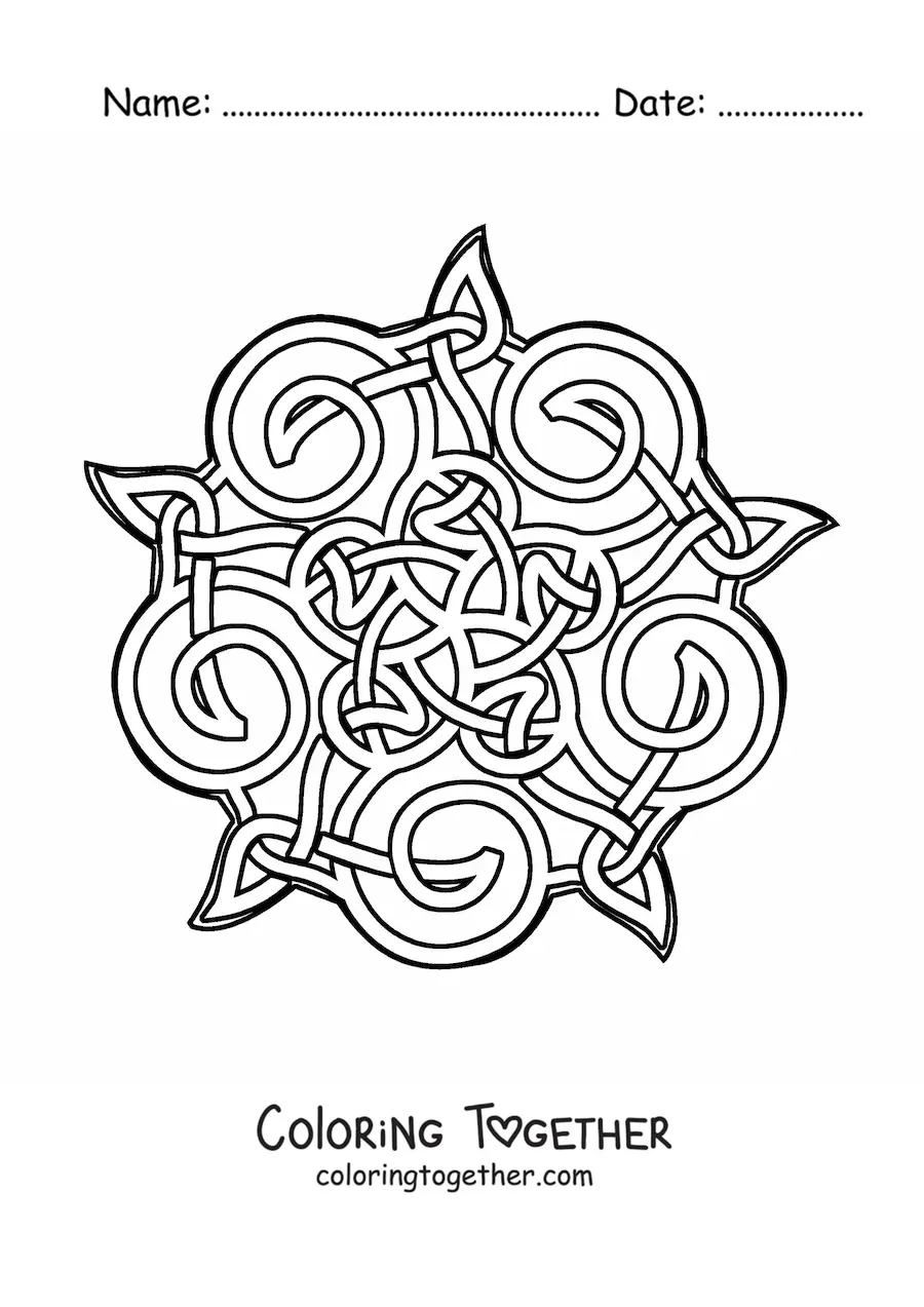 Coloring page of a Celtic mandala