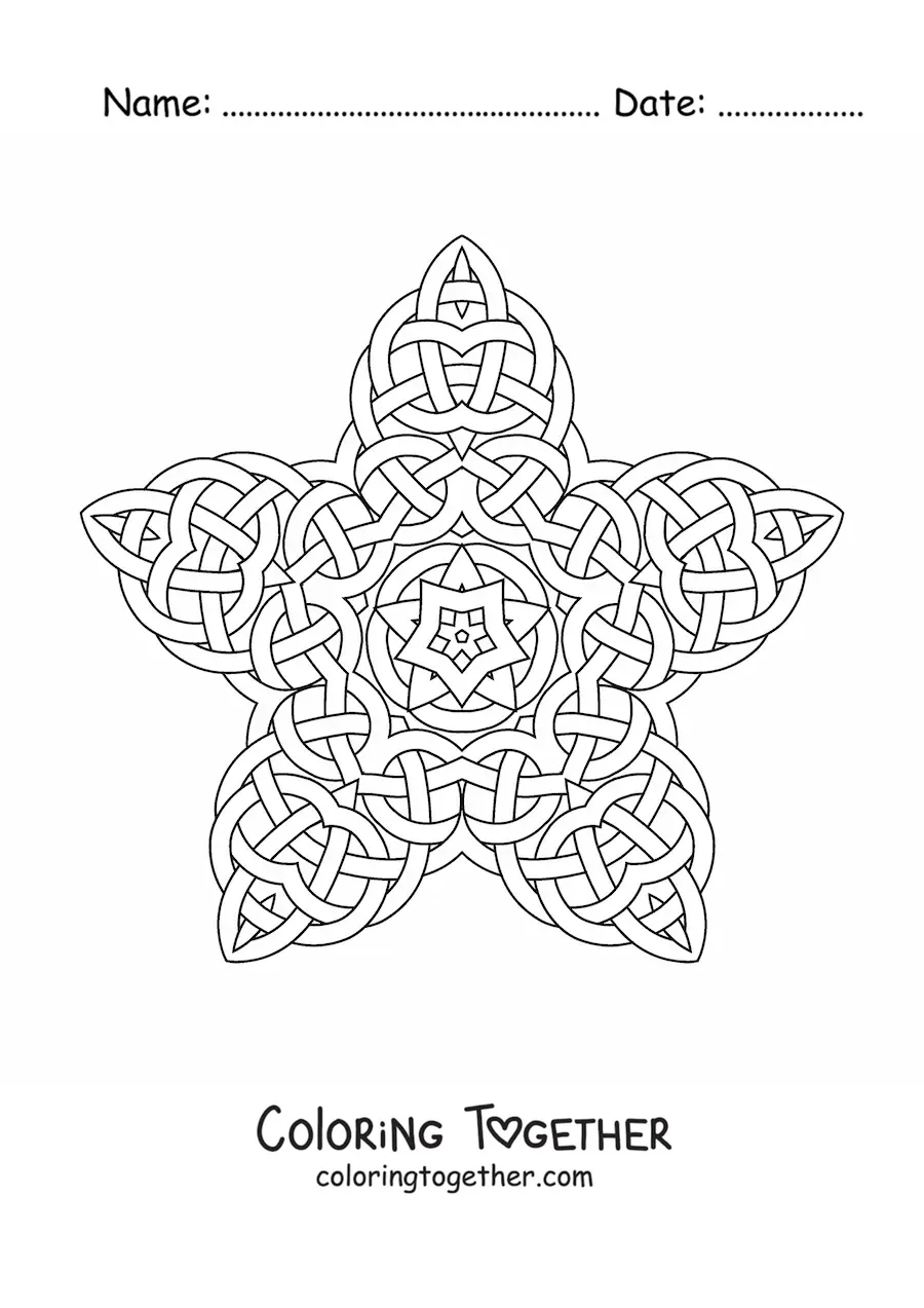 Coloring page of a Celtic mandala