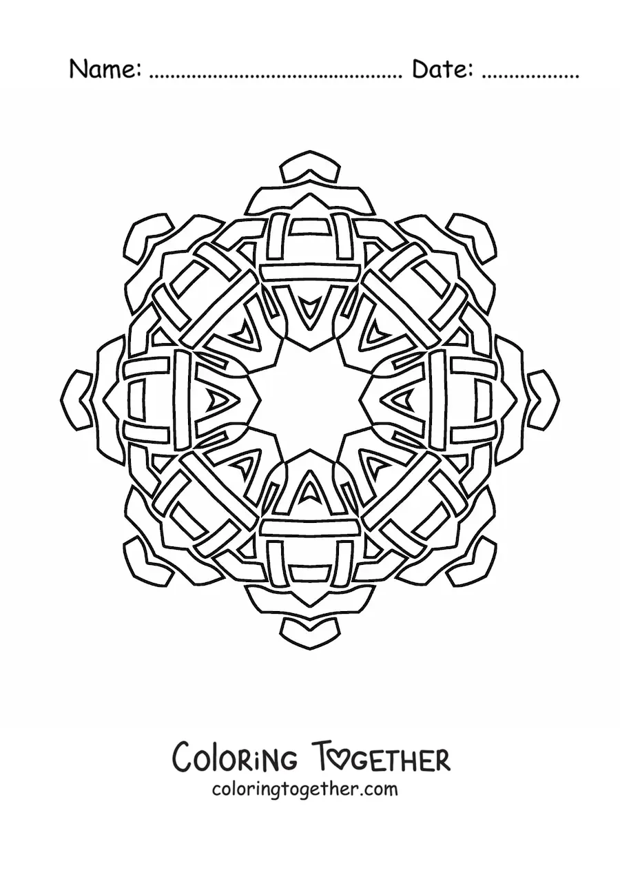 Coloring page of a Celtic mandala