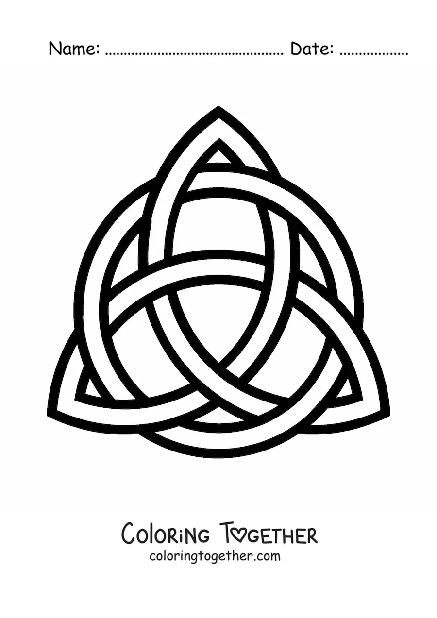 Coloring page of a Celtic knot mandala