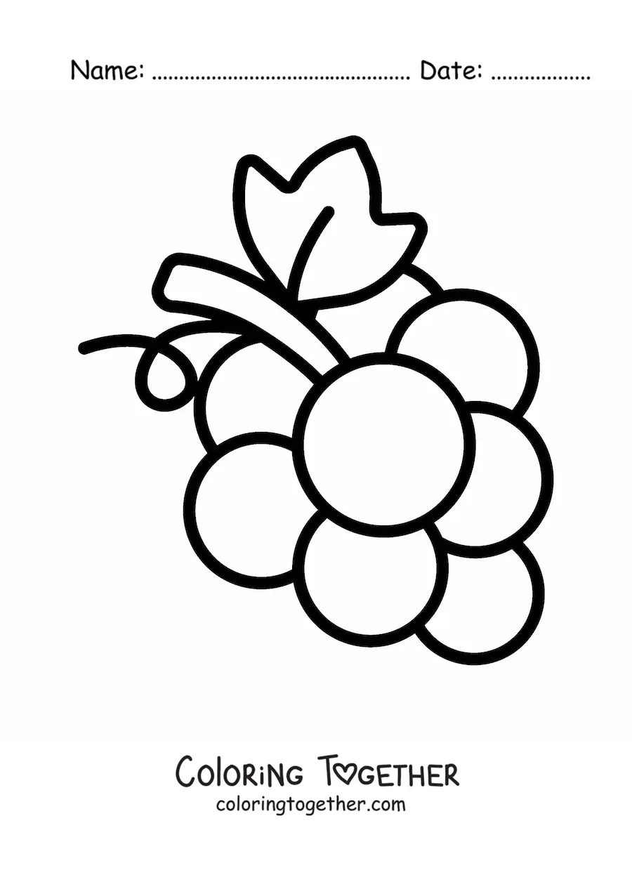 Coloring page of a small bunch of grapes