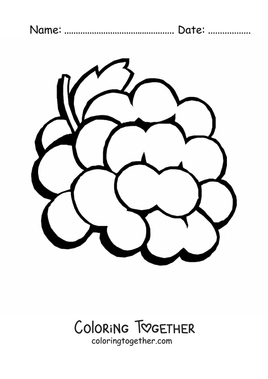 Coloring page of a bunch of grapes
