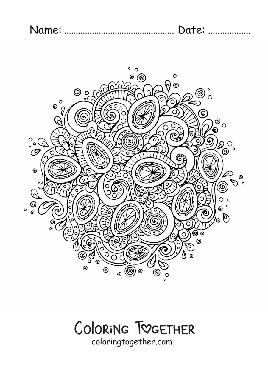 Coloring page of Zentangle style Easter eggs