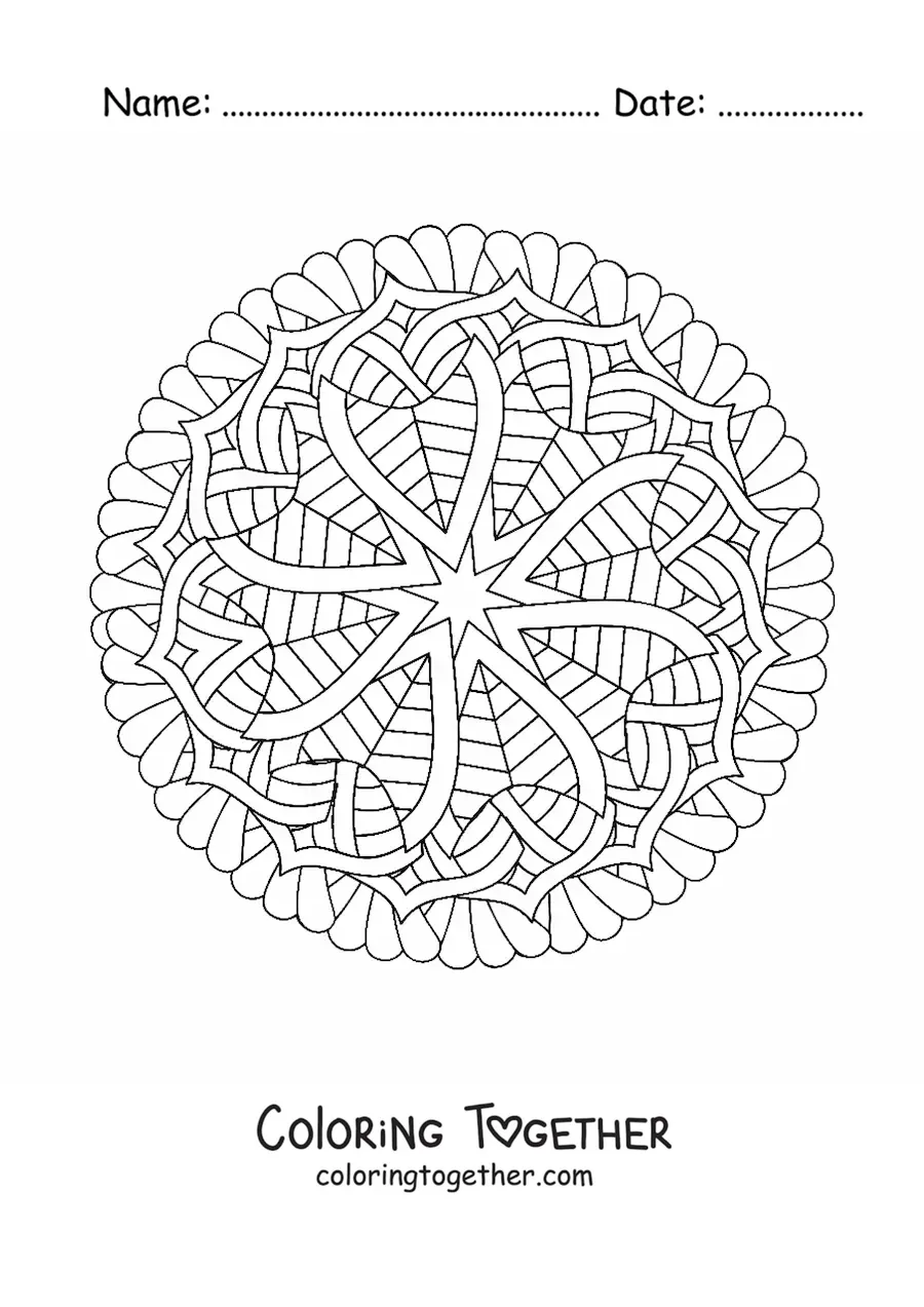 Coloring page of an anti-stress mandala