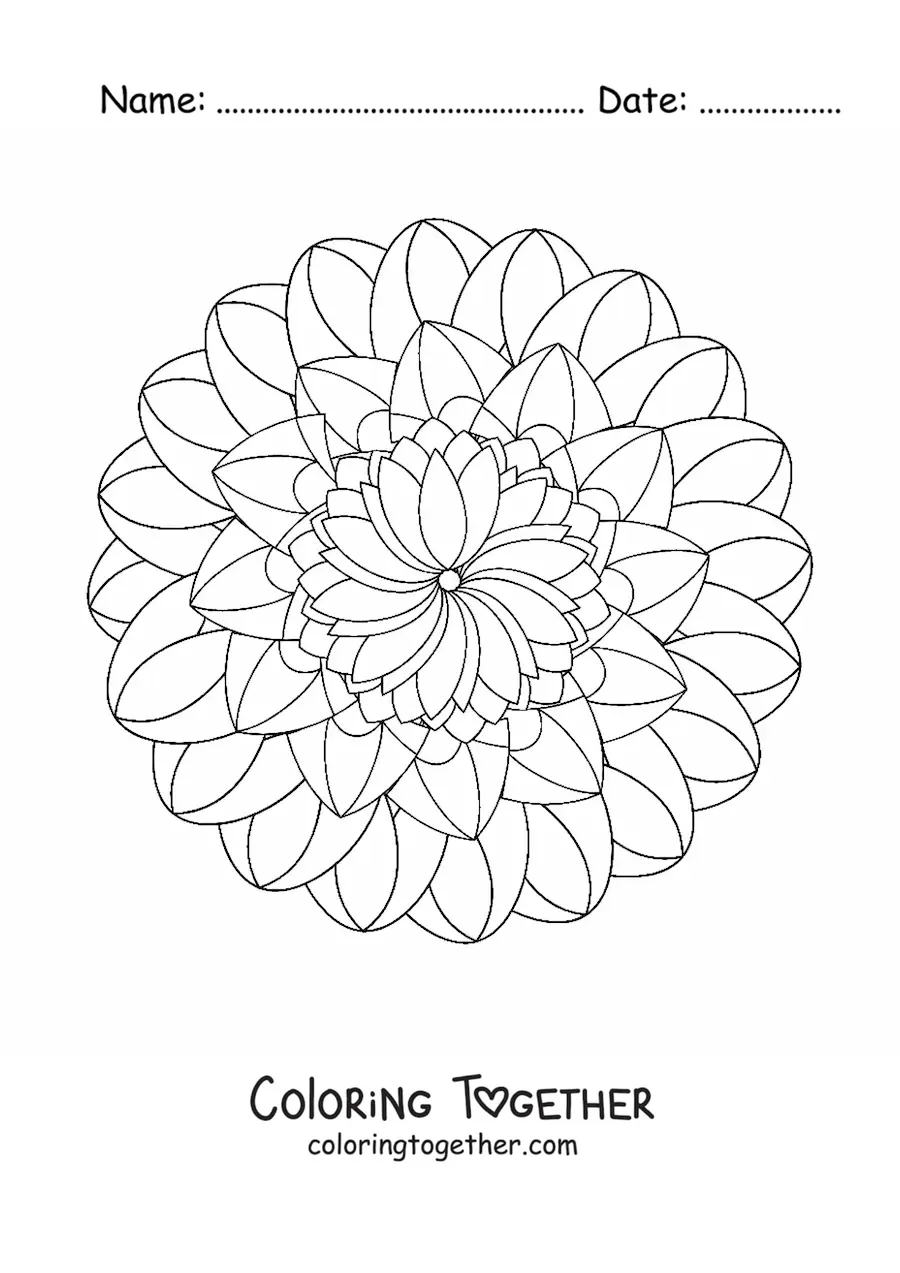 Coloring page of an anti-stress mandala