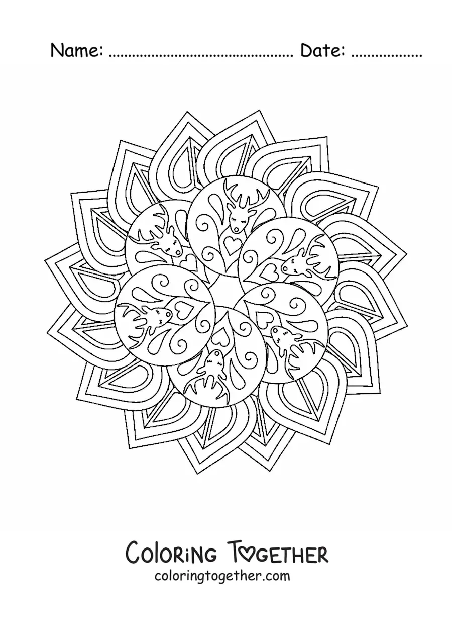 Coloring page of a relaxing mandala