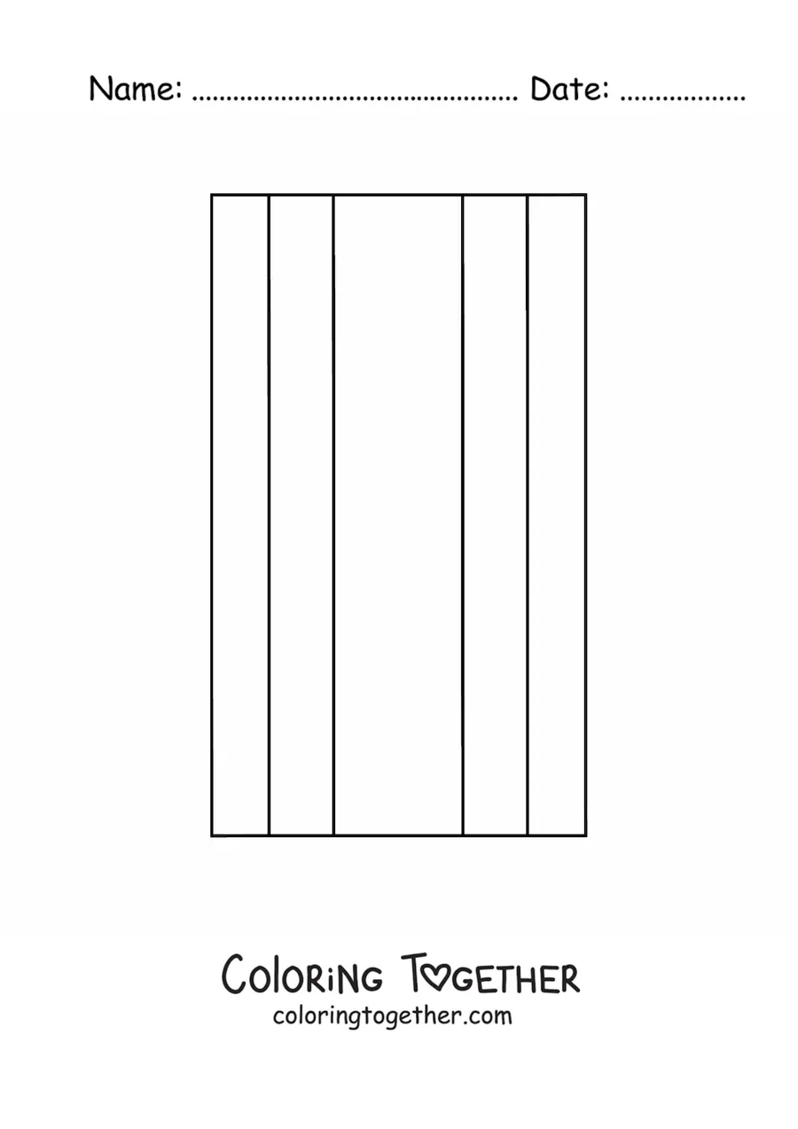 Coloring page of the vertical flag of Costa Rica