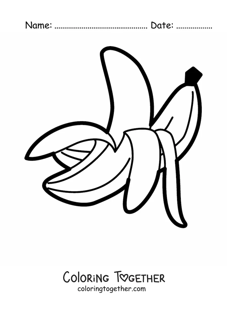 Coloring page of two bananas