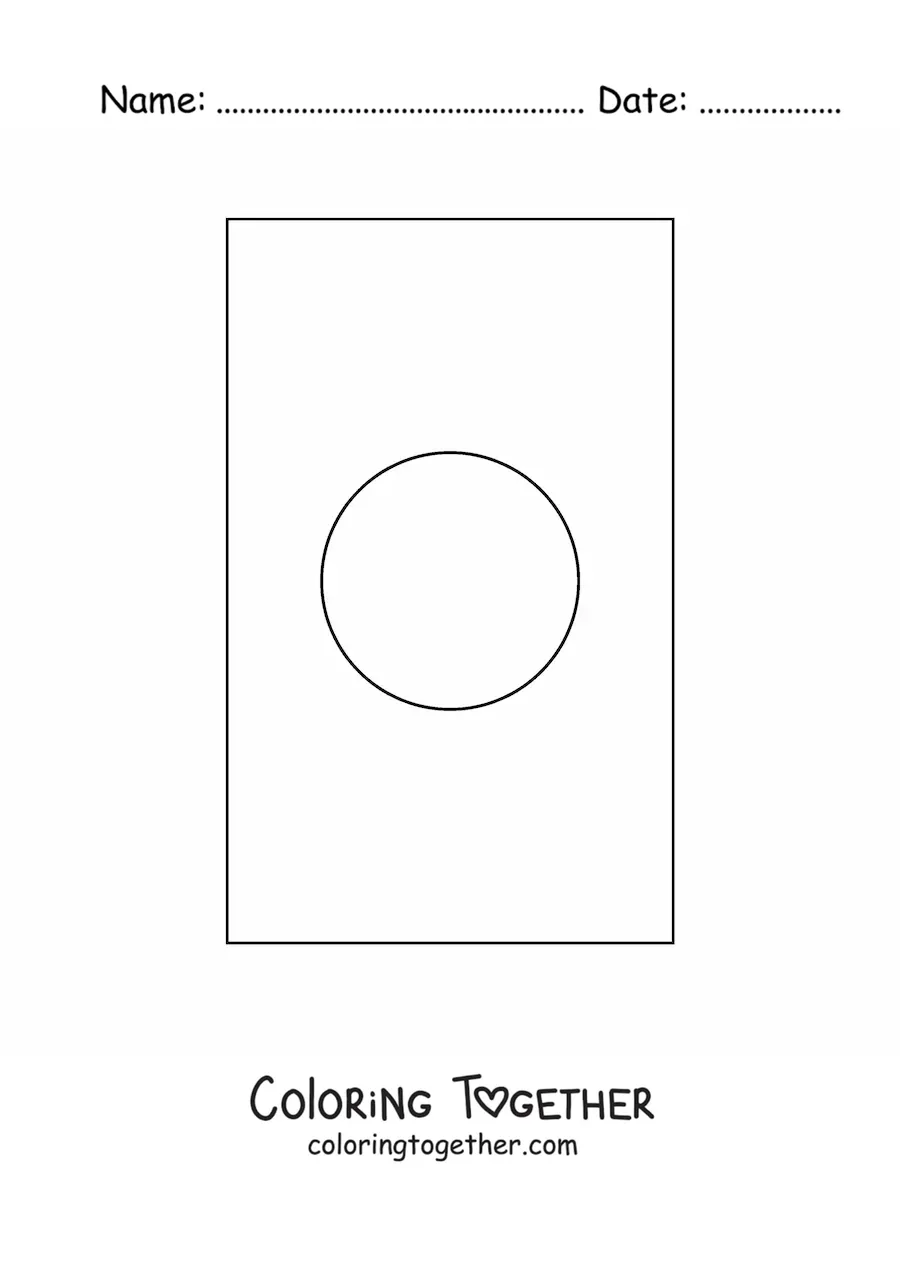Coloring page of the vertical flag of Japan
