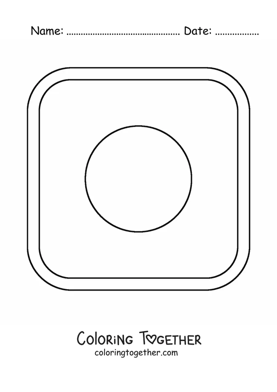 Coloring page of the square flag of Japan emoji