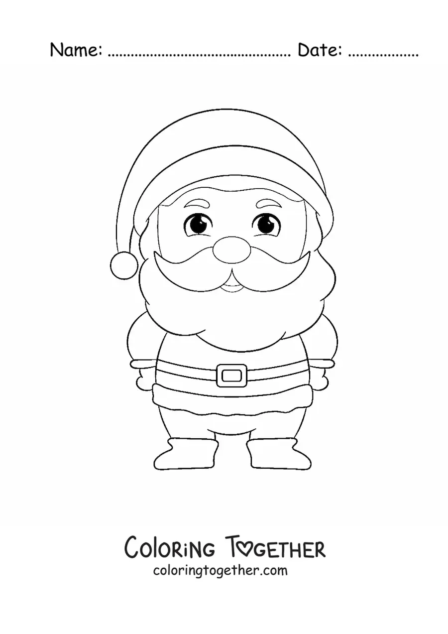 Coloring page of a kawaii Saint Nicholas