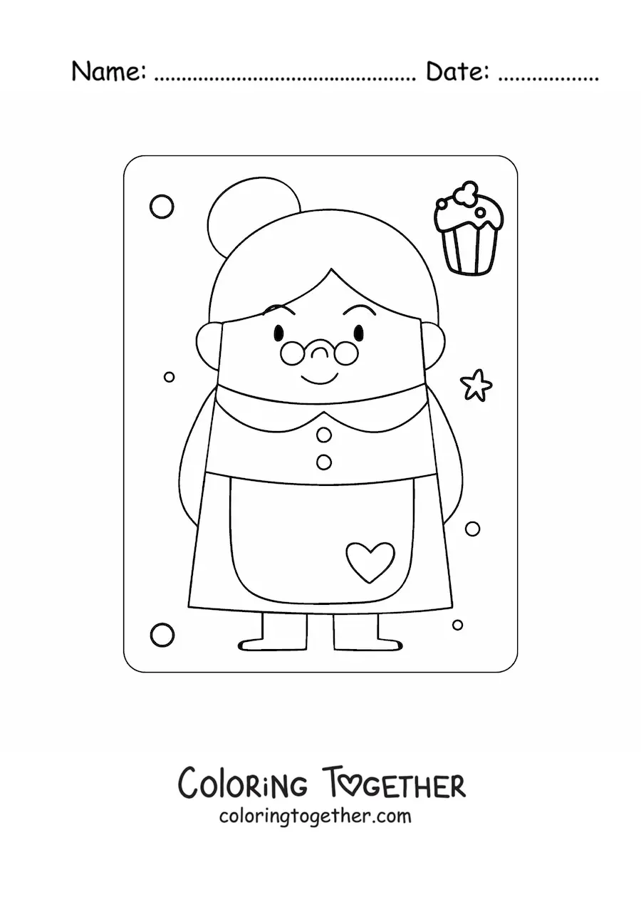 Coloring page of Mrs. Claus