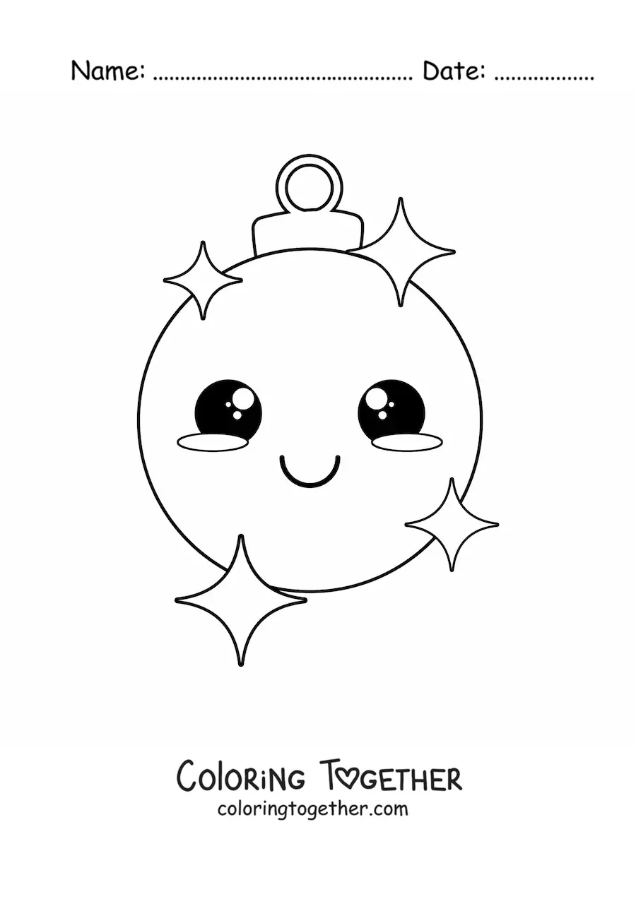 Coloring page of an animated Christmas bauble