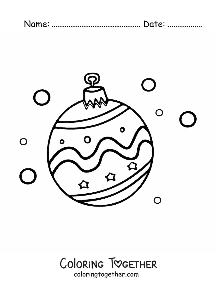 Coloring page of a pretty Christmas ball