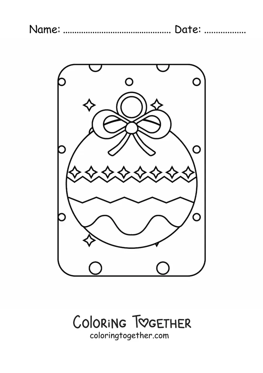 Coloring page of a large Christmas bauble