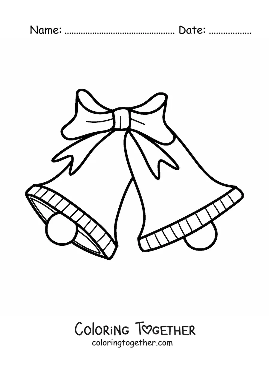 Coloring page of 2 Christmas bells
