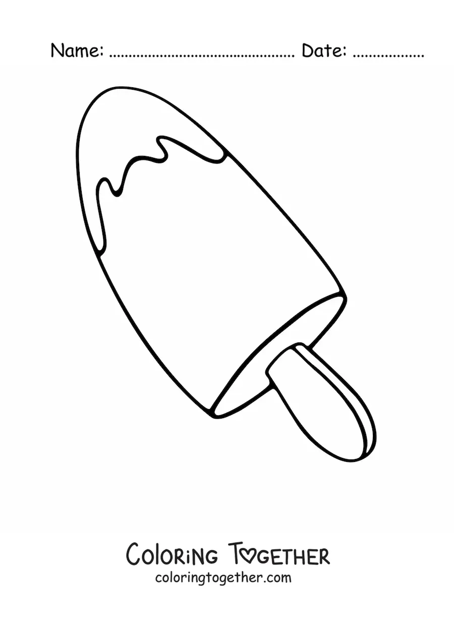 Coloring page of an ice cream popsicle