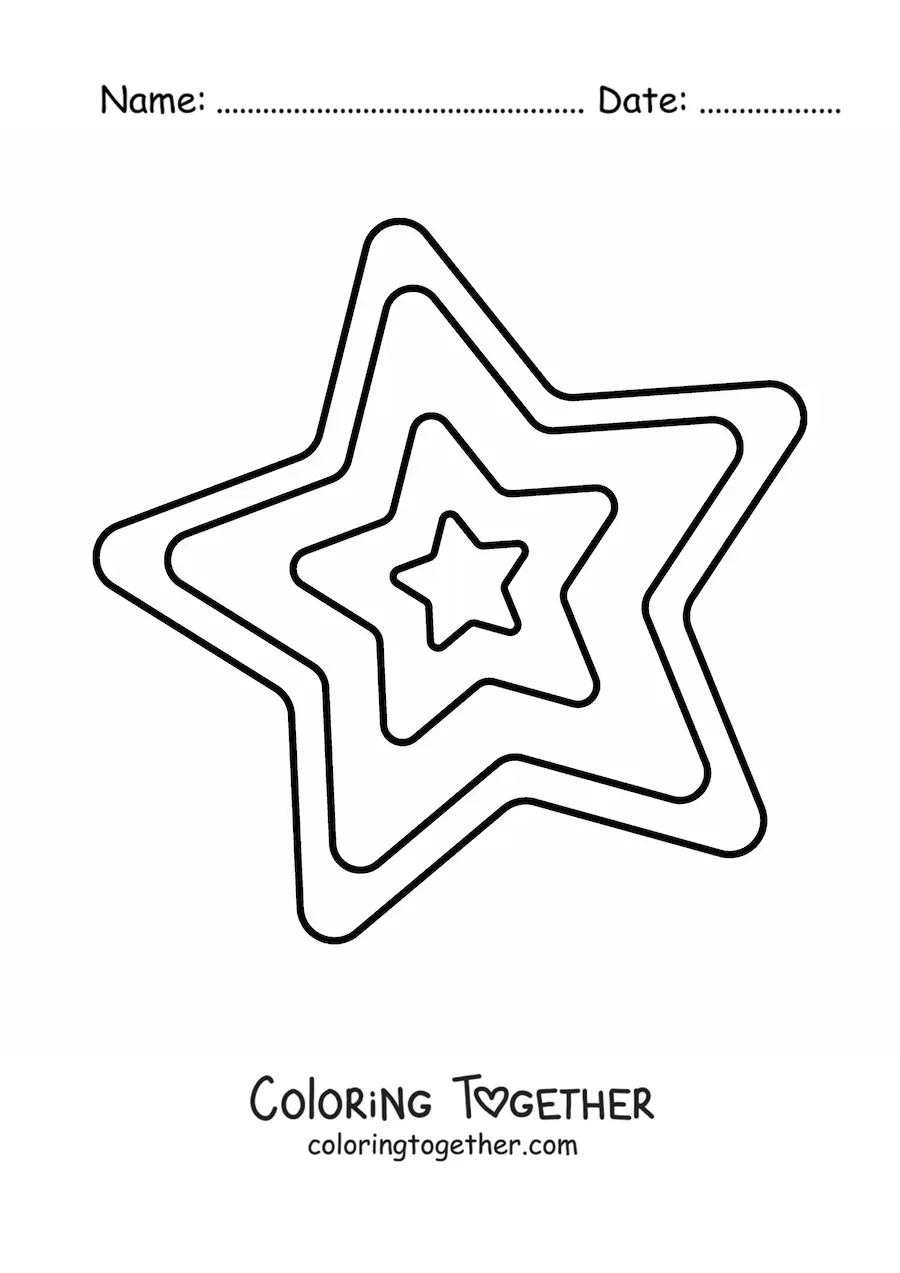 Coloring page of a Christmas star shaped cookie