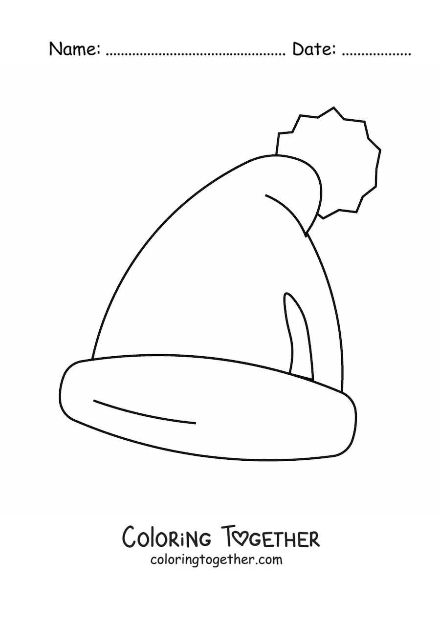 Coloring page of a Santa Claus hat