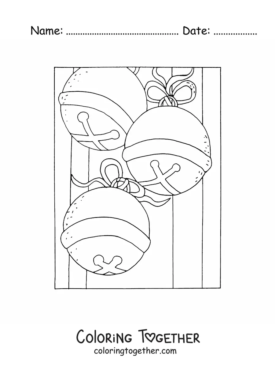Coloring page of Christmas jingle bells
