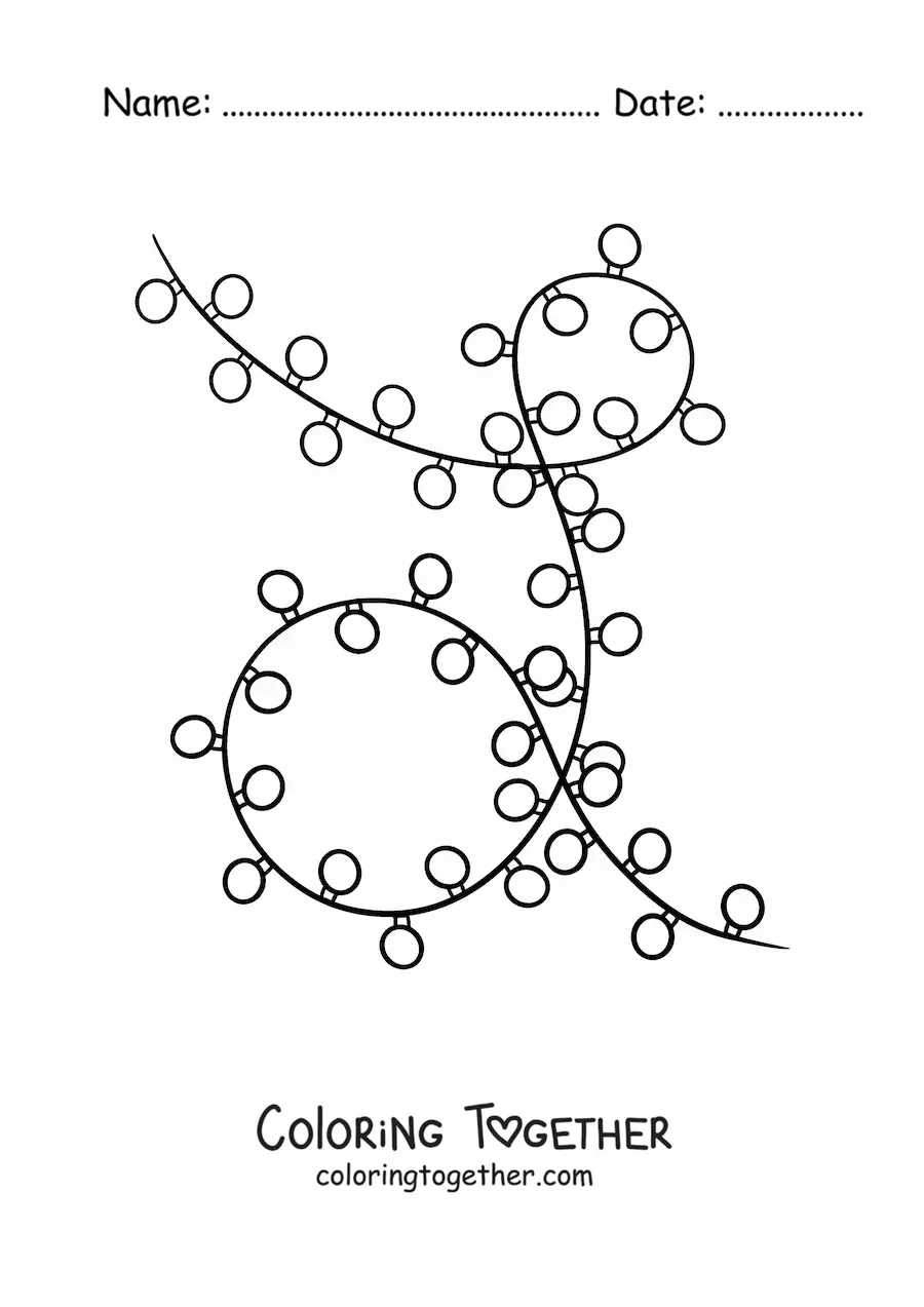 Coloring page of Christmas lights