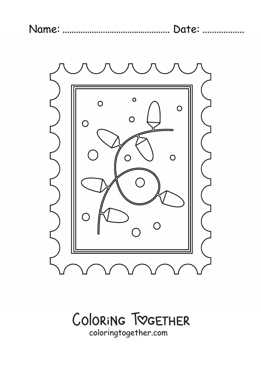 Coloring page of Christmas lights
