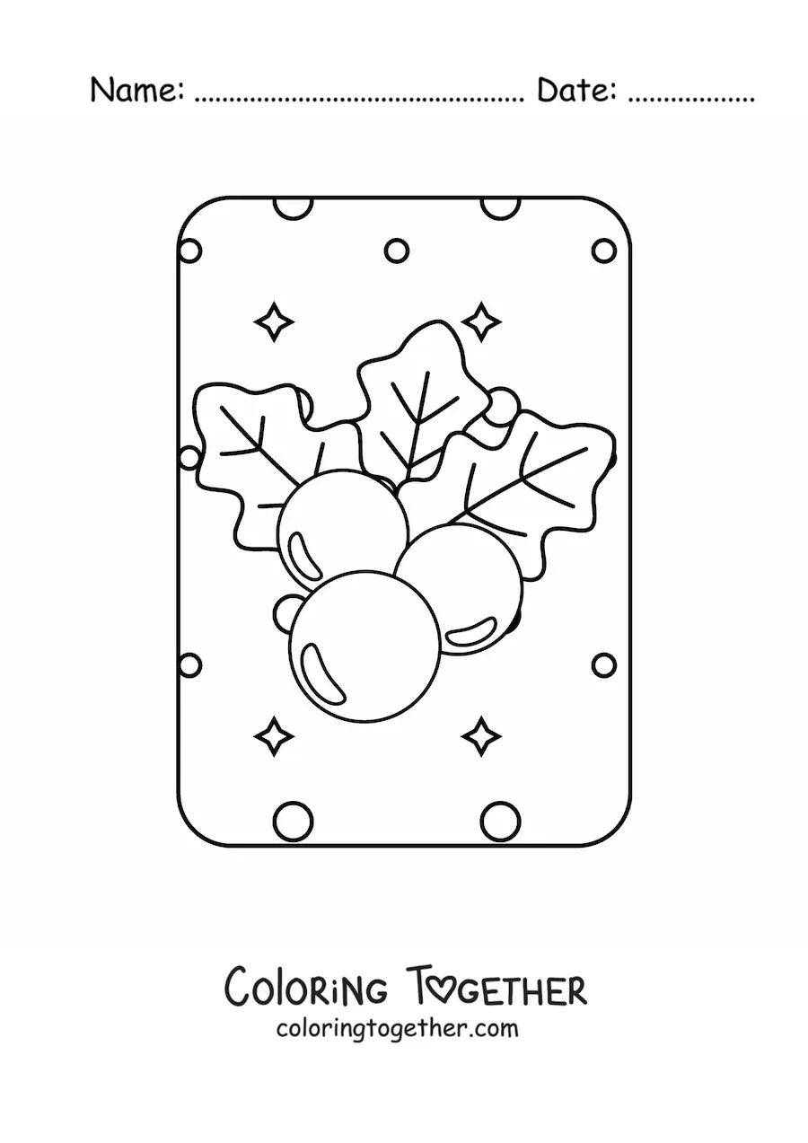 Coloring page of mistletoe