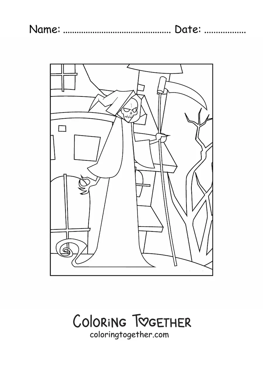 Coloring page of horror Death