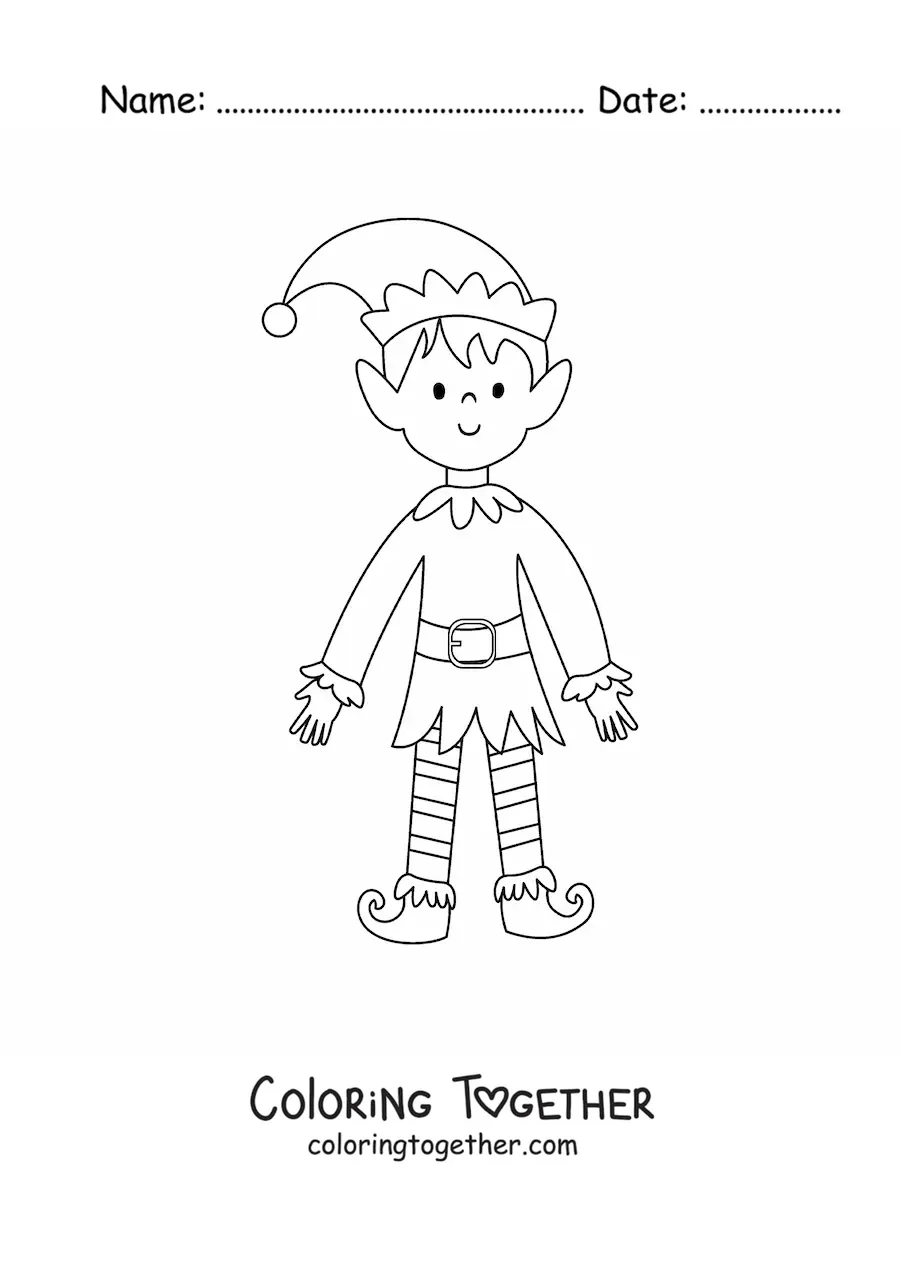 Coloring page of a pretty leprechaun