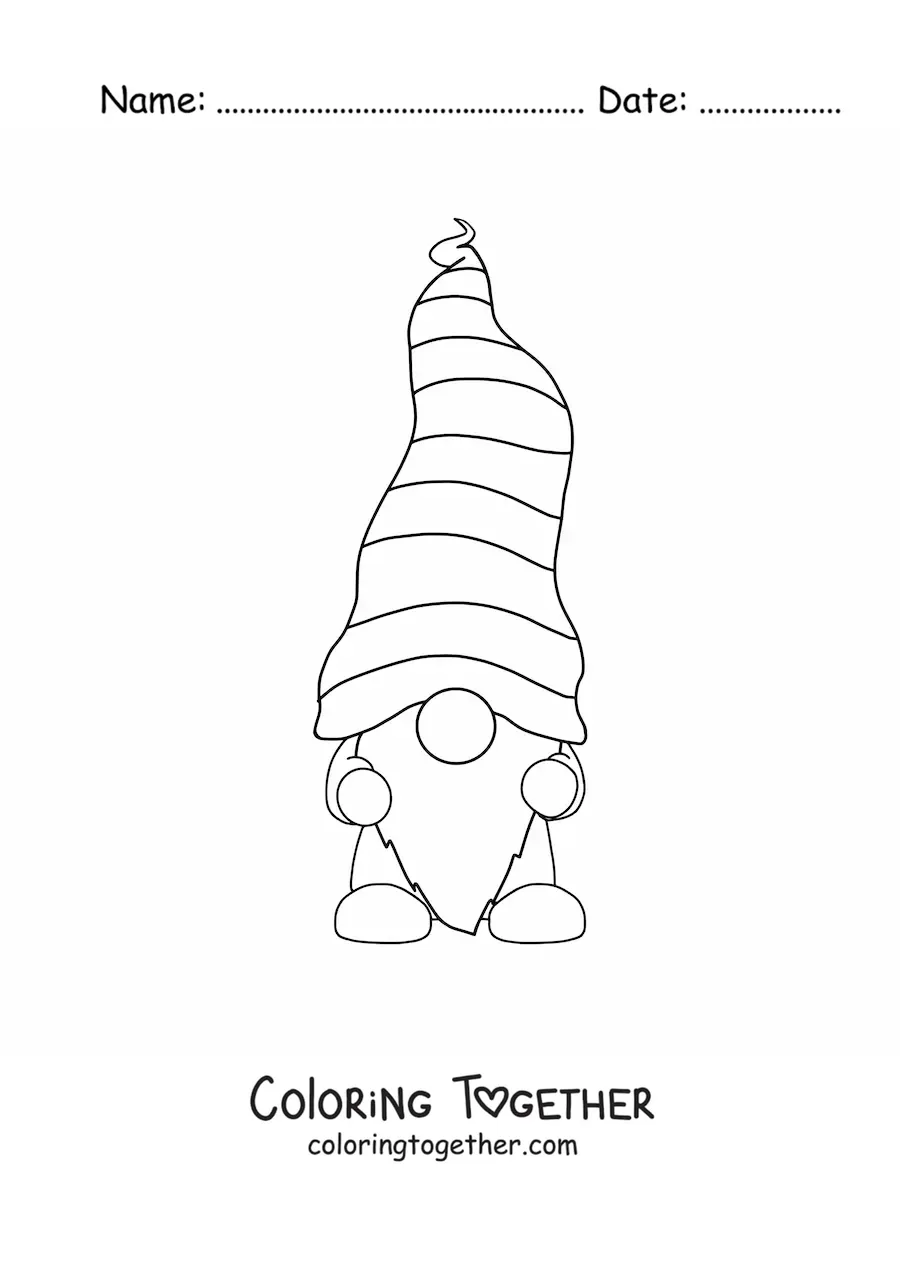 Coloring page of a simple gnome
