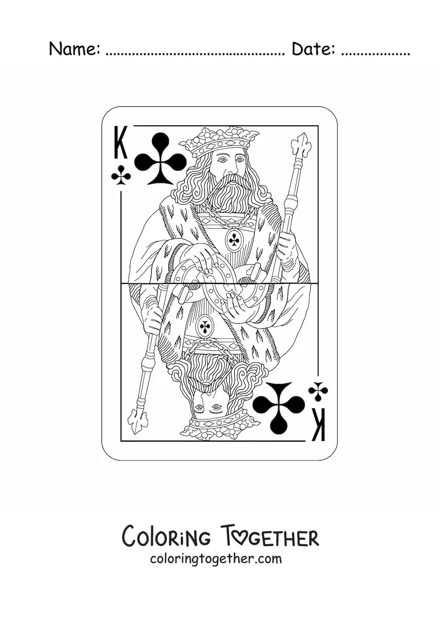 Coloring page of a Three Kings' Day card