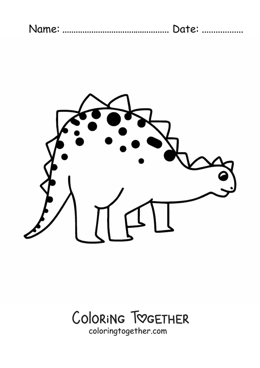 Coloring page of a large simple herbivorous dinosaur