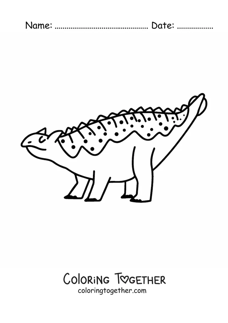 Coloring page of an easy herbivorous dinosaur