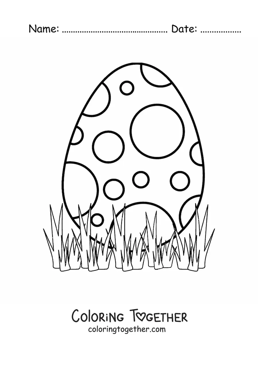 Coloring page of a large dinosaur egg