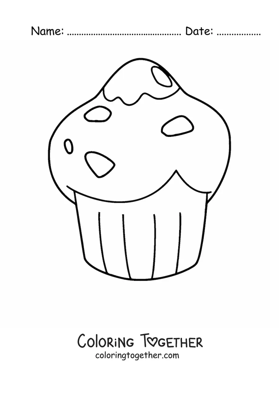 Coloring page of a muffin