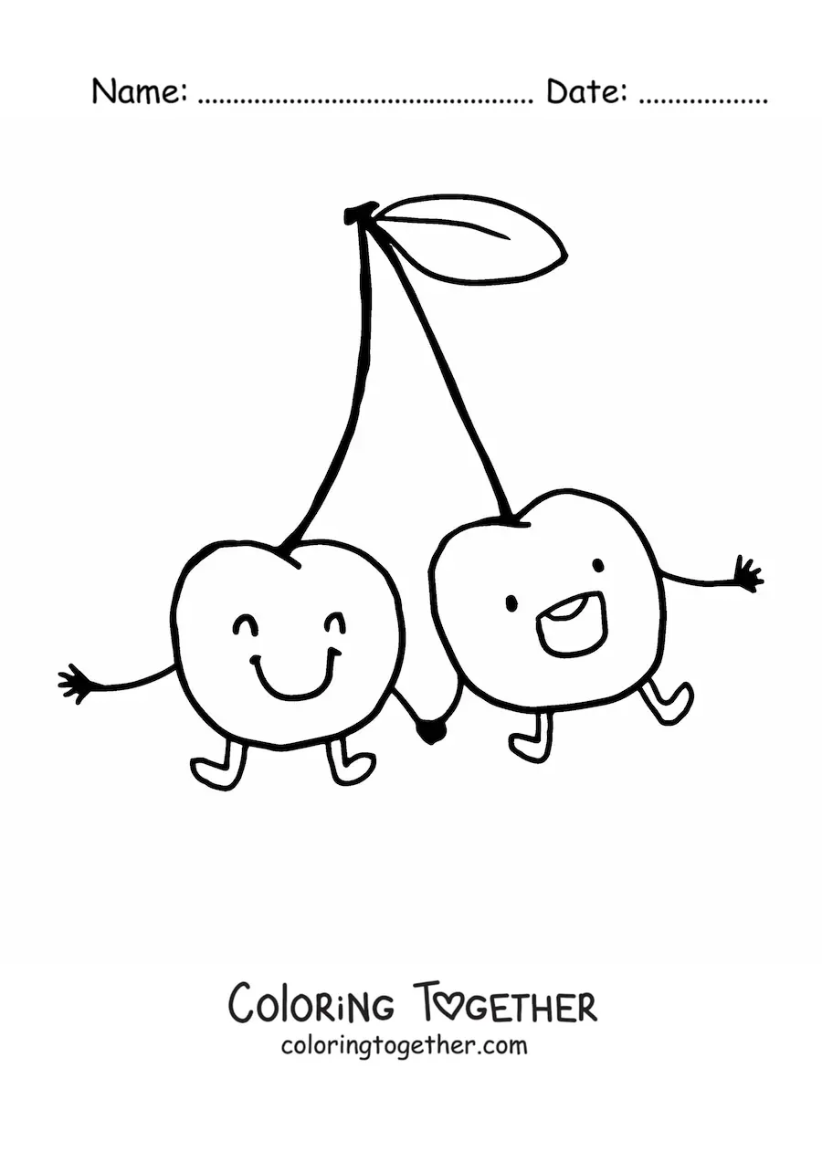 Coloring page of tender cherries