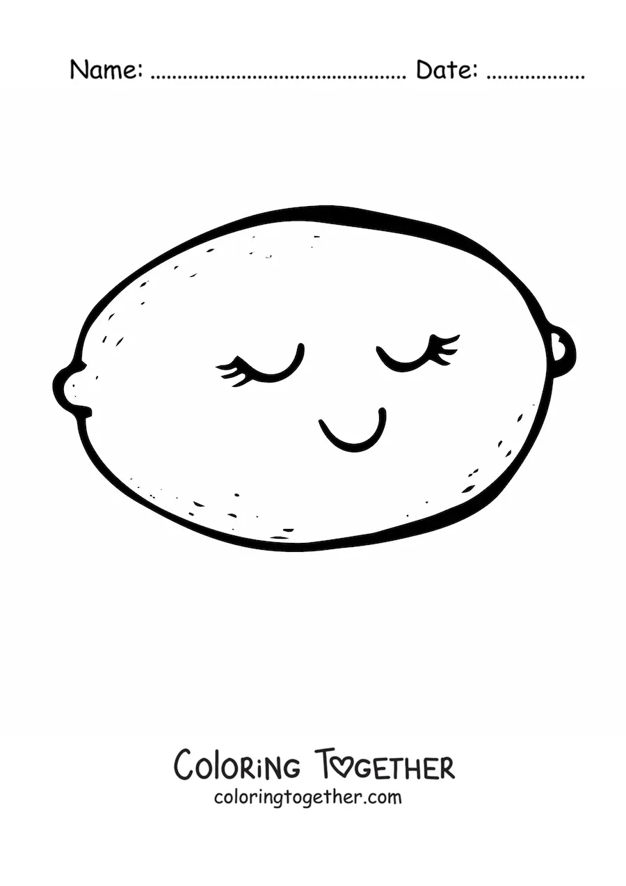 Coloring page of a pretty lemon
