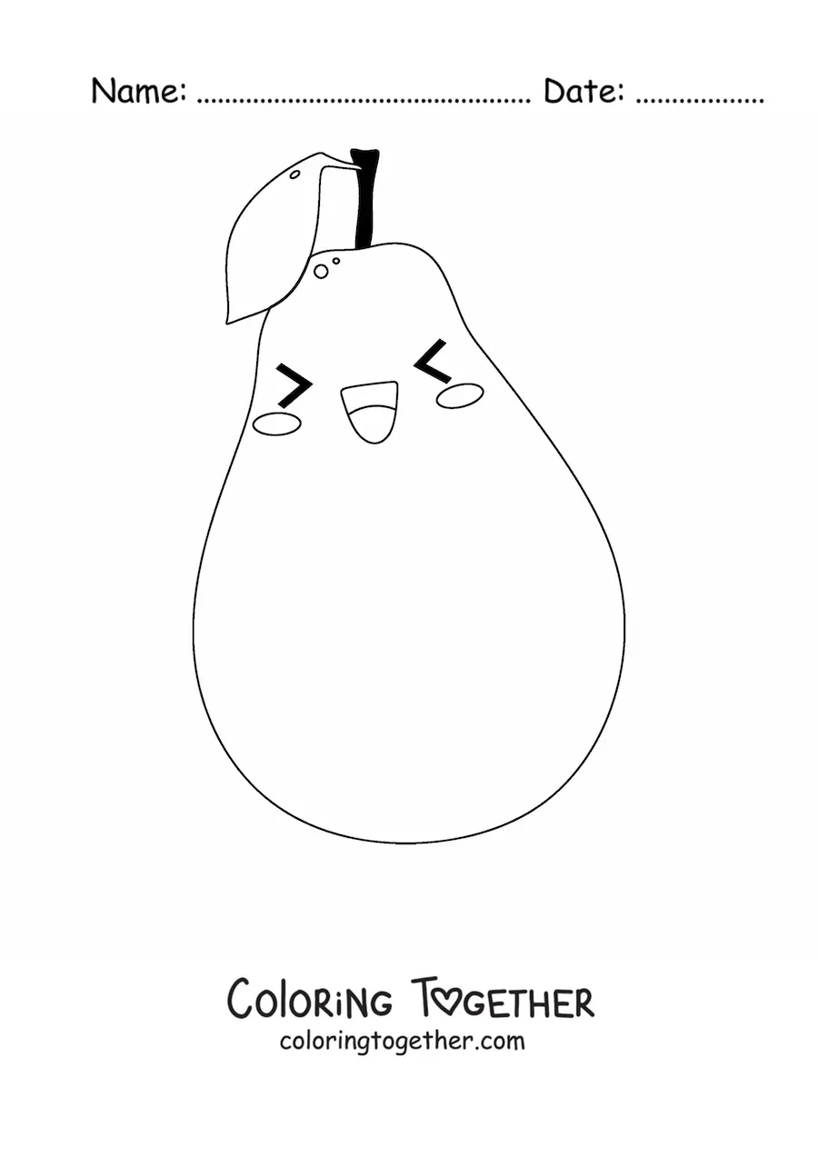 Coloring page of a tender pear
