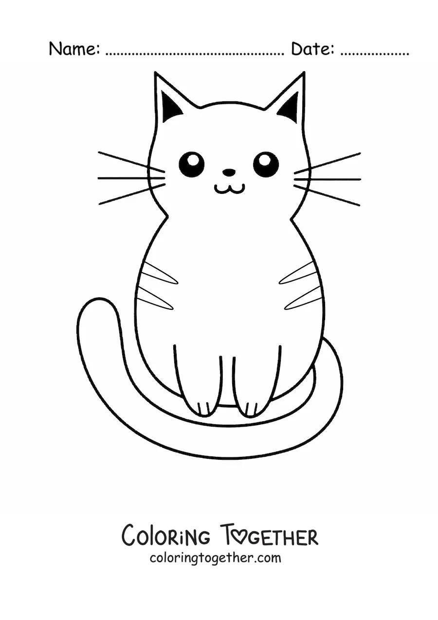 Coloring page of a cat