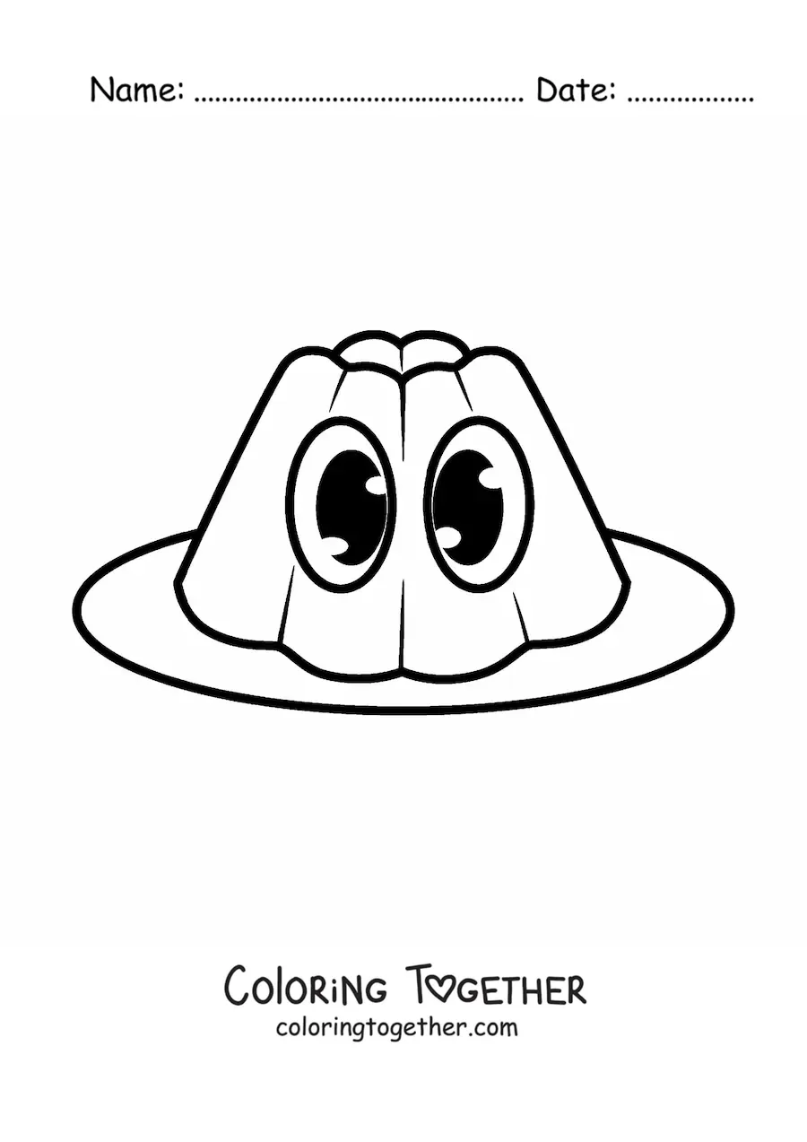 Coloring page of kawaii jelly