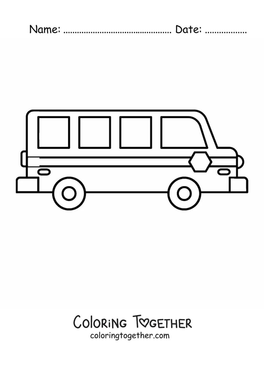 Coloring page of a school bus