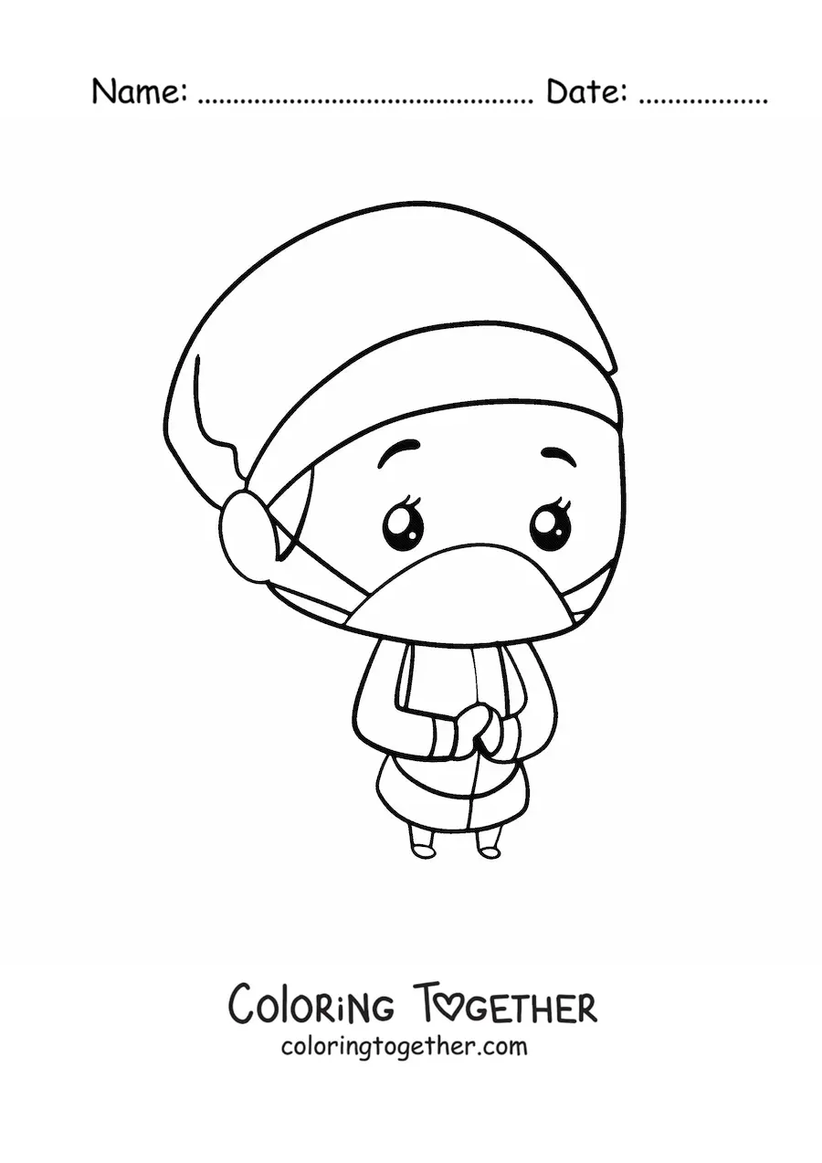 Coloring page of a kawaii surgeon