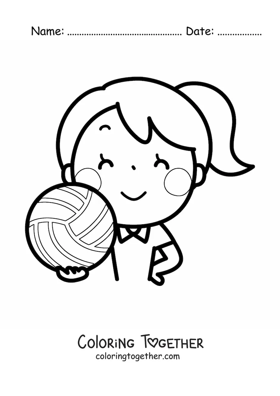 Coloring page of women's volleyball