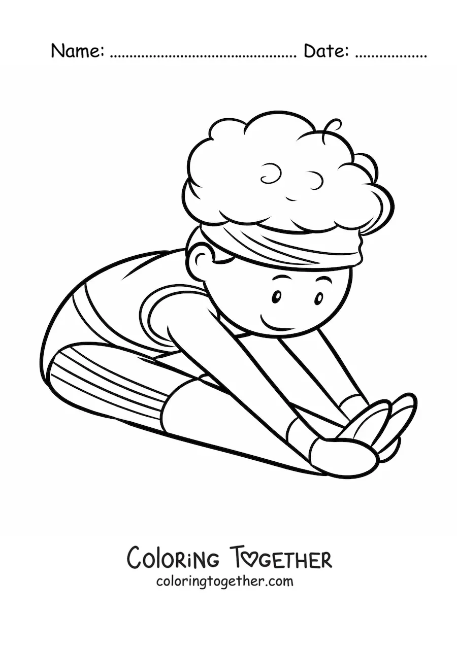 Coloring page of a boy gymnast