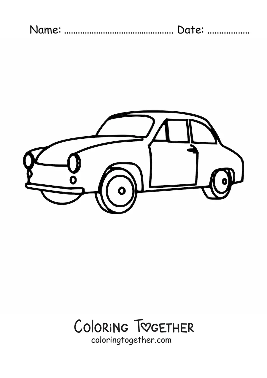 Coloring page of a car