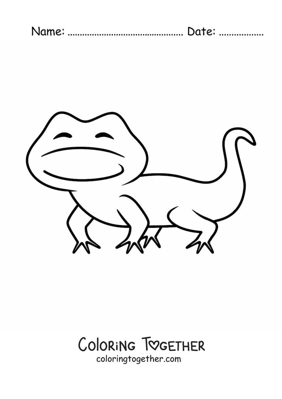 Coloring page of a desert lizard