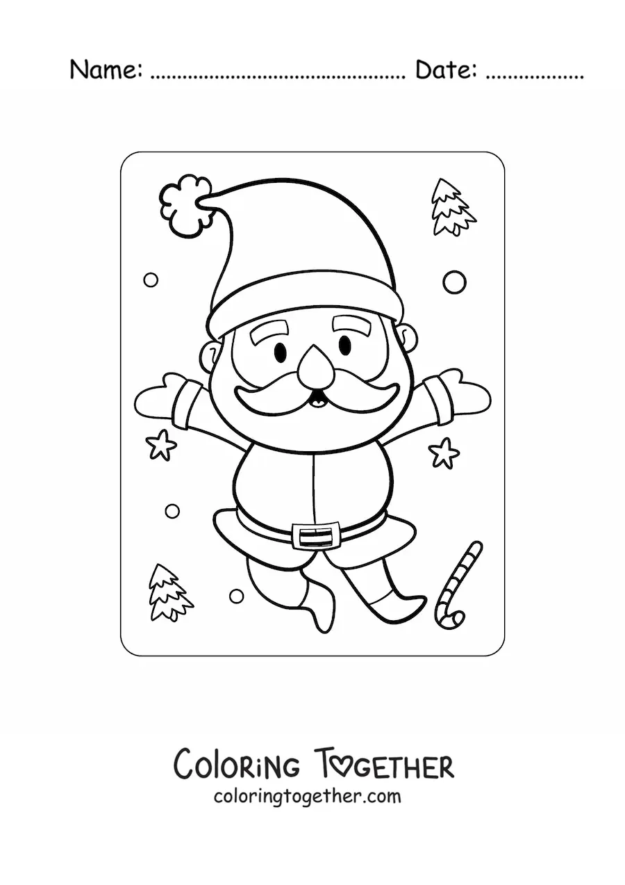 Coloring page of Saint Nicholas smiling