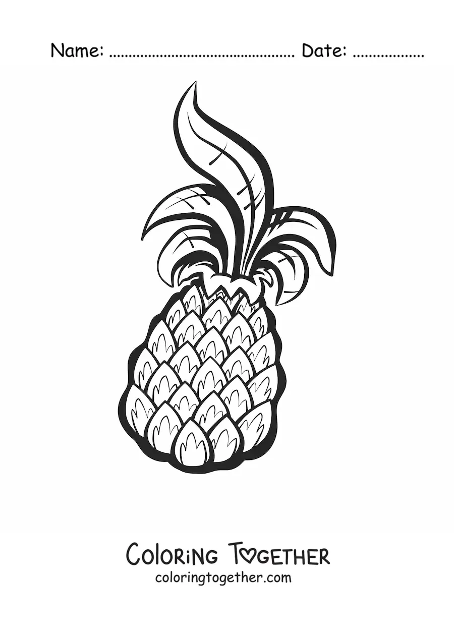 Coloring page of a pineapple
