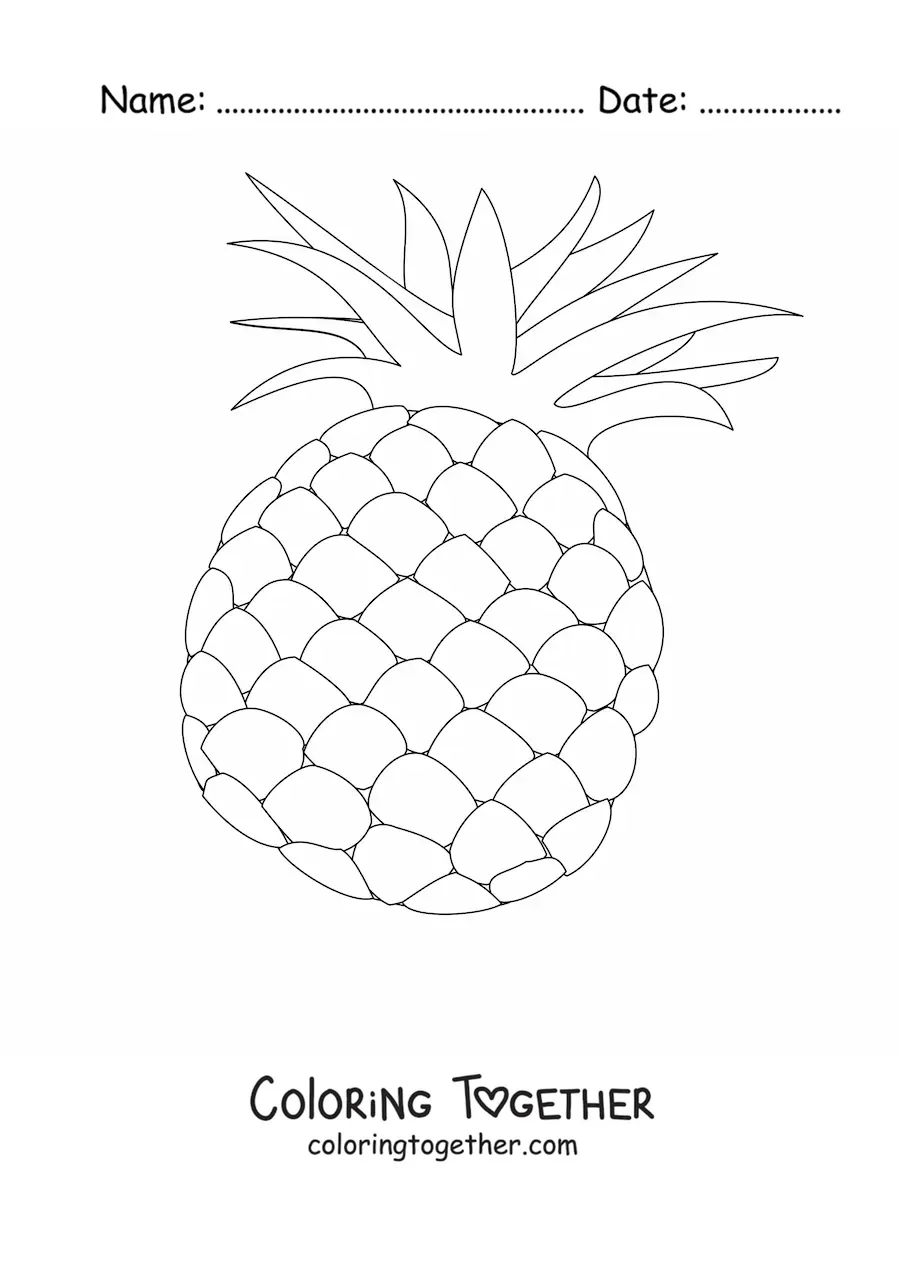 Coloring page of a pineapple